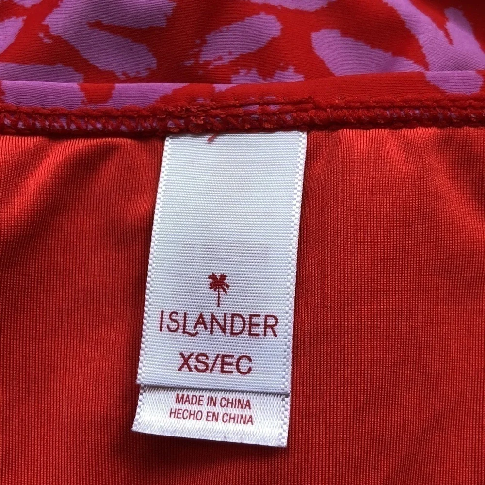 NEW - ISLANDER - Red & Lavender Floral High Rise Waist Bikini Bottom - Size XS